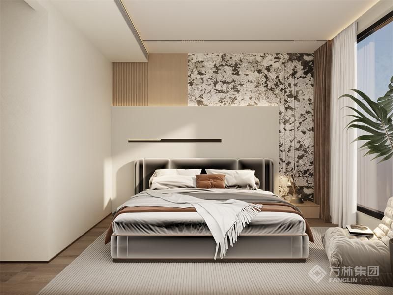 北欧风的卧室设计强调线条的流畅和功能性的体现，没有多余的装饰和繁琐的细节，使整个床看起来纯粹而精致，它的设计注重实用性，兼具美感和功能性，给卧室带来了宁静和舒适。
